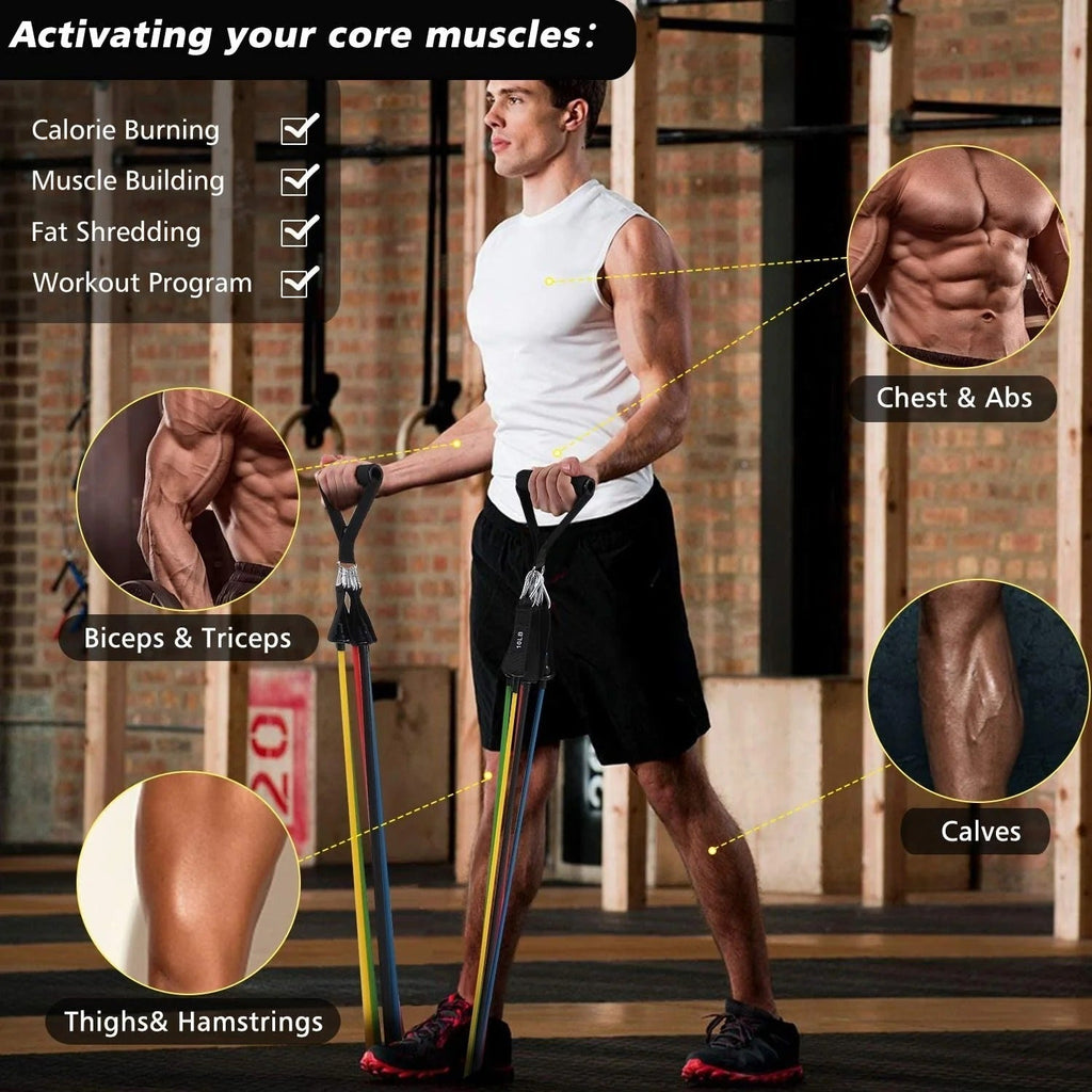 11 Pieces Power Resistance Band Set - For Men And Women - Link Lift Shop