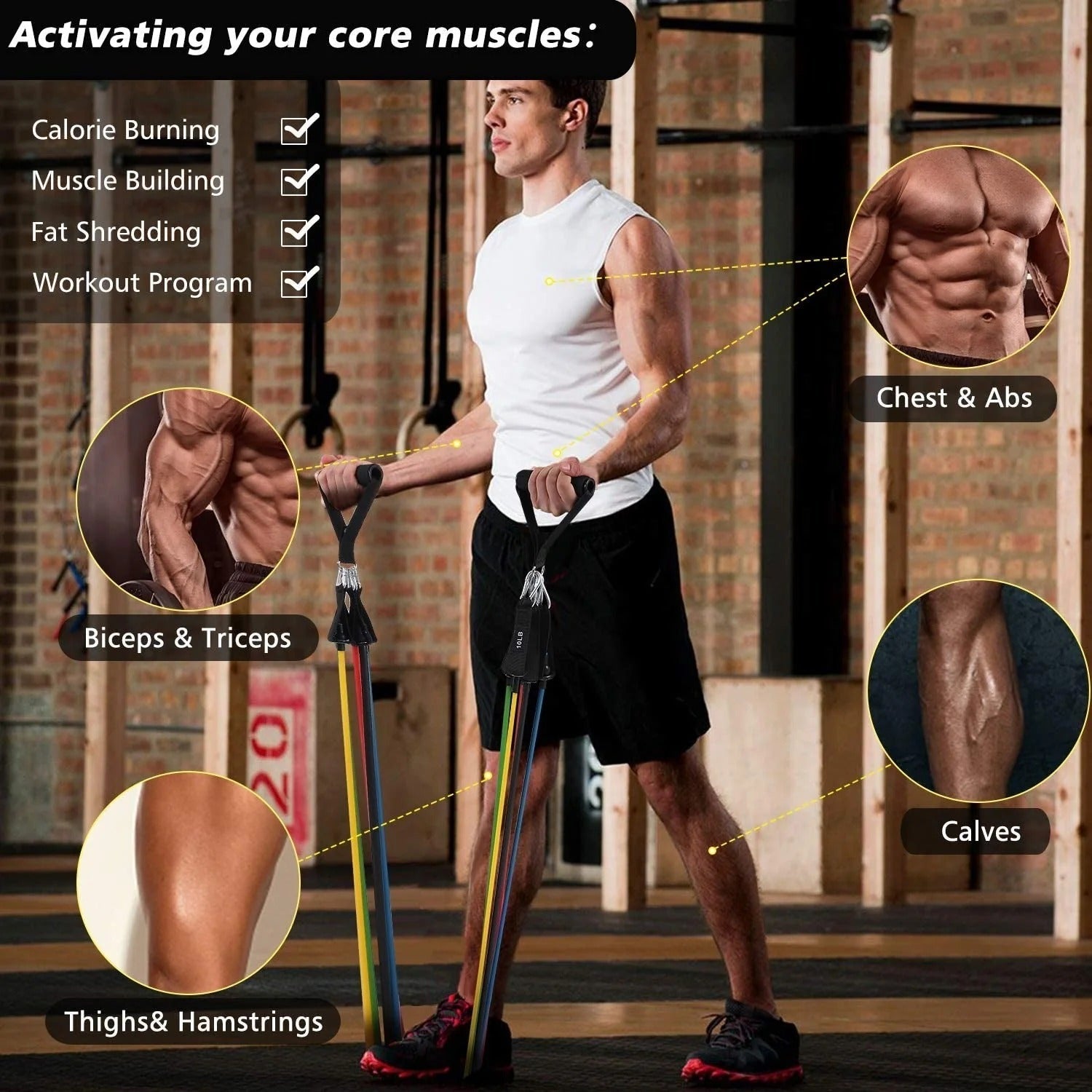 11 Pieces Power Resistance Band Set - For Men And Women - Link Lift Shop