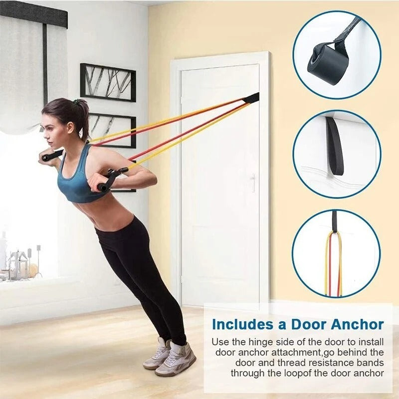 11 Pieces Power Resistance Band Set - For Men And Women - Link Lift Shop
